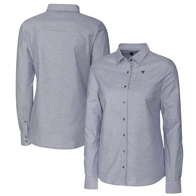 Women's Cutter & Buck Charcoal Fanatics Corporate Oxford Stretch Long Sleeve Button-Up Shirt