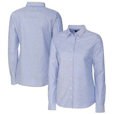 Women's Cutter & Buck Light Blue Fanatics Corporate Oxford Stretch Long Sleeve Button-Up Shirt