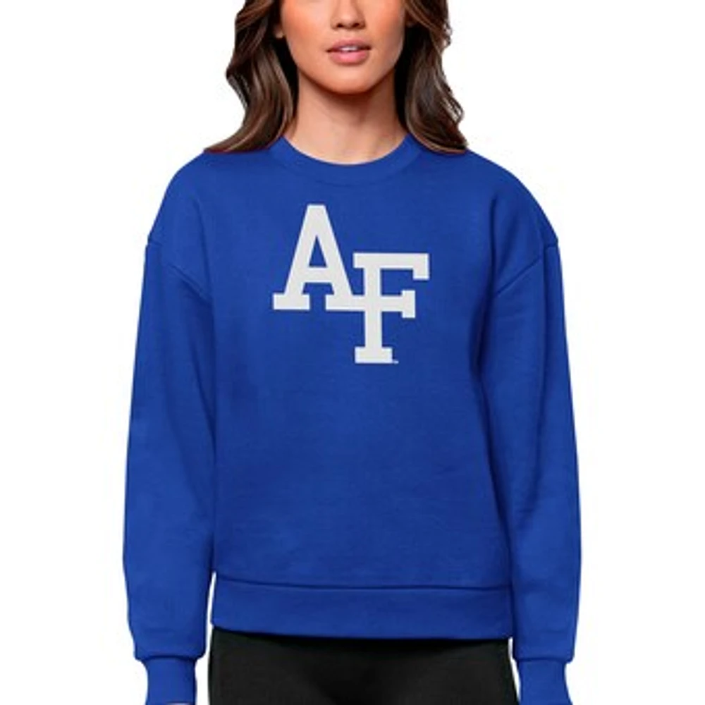 Women's Antigua Royal Air Force Falcons Victory Crewneck Pullover Sweatshirt