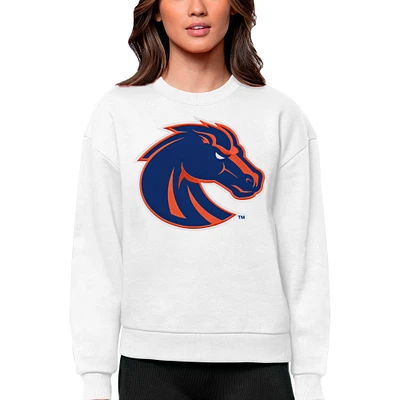 Women's Antigua Boise State Broncos Victory Crewneck Pullover Sweatshirt