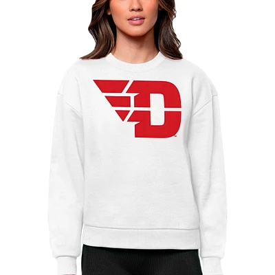 Women's Antigua Dayton Flyers Victory Crewneck Pullover Sweatshirt
