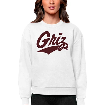 Women's Antigua Montana Grizzlies Victory Crewneck Pullover Sweatshirt