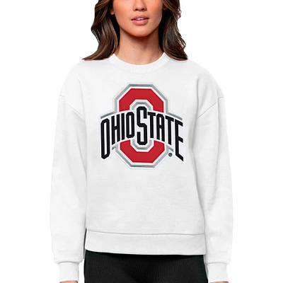 Women's Antigua Ohio State Buckeyes Victory Crewneck Pullover Sweatshirt