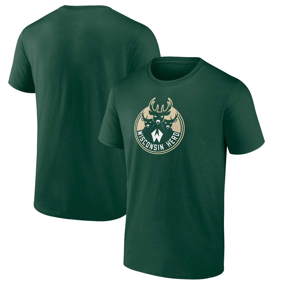 Men's Green Wisconsin Herd Logo T-Shirt