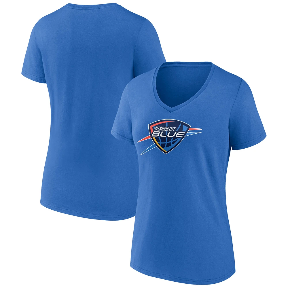Women's Blue Oklahoma City Blue Logo V-Neck T-Shirt