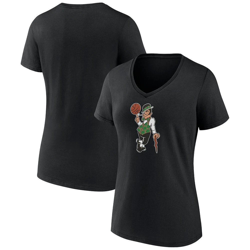 Women's Black Boston Celtics Alternate Logo V-Neck T-Shirt