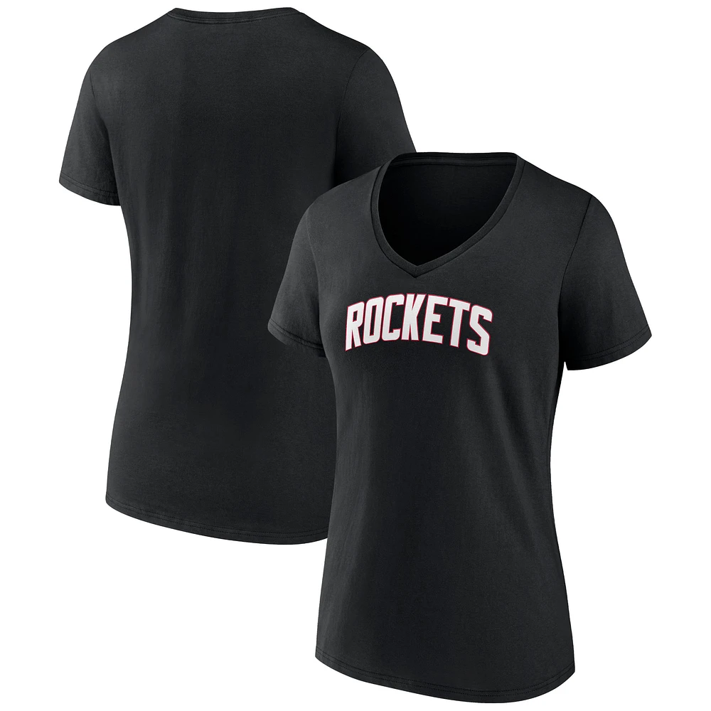 Women's Black Houston Rockets Alternate Logo V-Neck T-Shirt