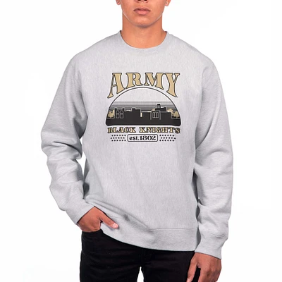 Men's Uscape Apparel Heather Gray Army Black Knights Premium Heavyweight Crewneck Sweatshirt