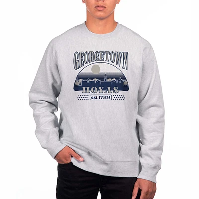 Men's Uscape Apparel Heather Gray Georgetown Hoyas Premium Heavyweight Crewneck Sweatshirt