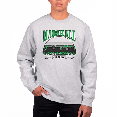 Men's Uscape Apparel Heather Gray Marshall Thundering Herd Premium Heavyweight Crewneck Sweatshirt