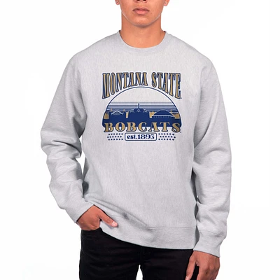 Men's Uscape Apparel Heather Gray Montana State Bobcats Premium Heavyweight Crewneck Sweatshirt