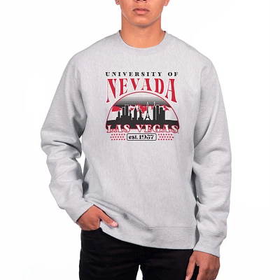 Men's Uscape Apparel Heather Gray UNLV Rebels Premium Heavyweight Crewneck Sweatshirt
