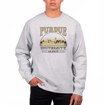 Men's Uscape Apparel Heather Gray Purdue Boilermakers Premium Heavyweight Crewneck Sweatshirt