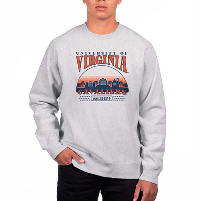 Men's Uscape Apparel Heather Gray Virginia Cavaliers Premium Heavyweight Crewneck Sweatshirt