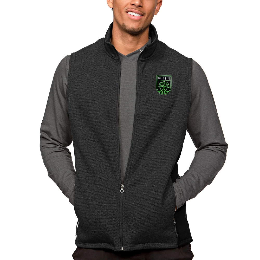 Men's Antigua Heather Black Austin FC Course Vest