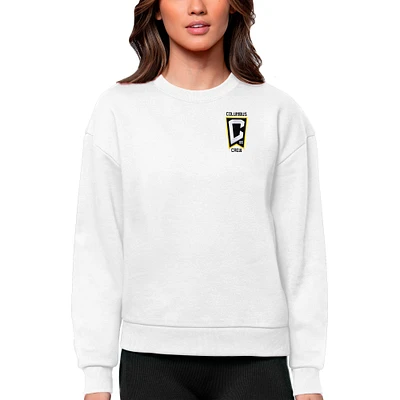 Women's Antigua Columbus Crew Team Logo Victory Pullover Sweatshirt