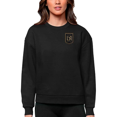 Women's Antigua Black LAFC Team Logo Victory Pullover Sweatshirt