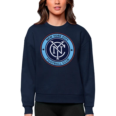 Women's Antigua Navy New York City FC Team Logo Victory Pullover Sweatshirt