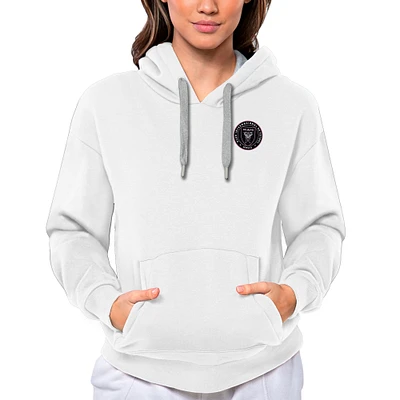 Women's Antigua Inter Miami CF Team Logo Victory Pullover Hoodie
