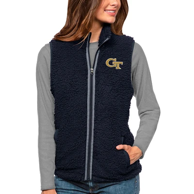 Women's Antigua Navy Georgia Tech Yellow Jackets Grace Full-Zip Vest
