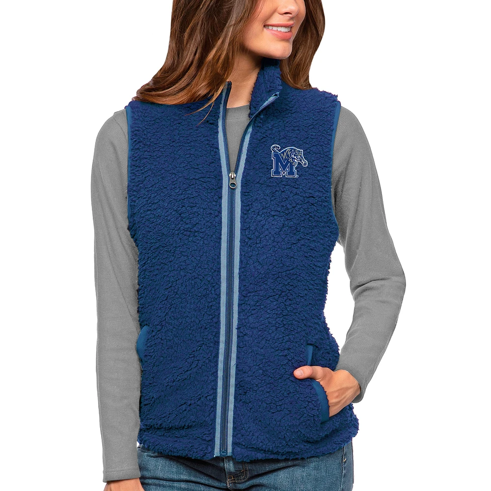 Women's Antigua Royal Memphis Tigers Grace Full-Zip Vest
