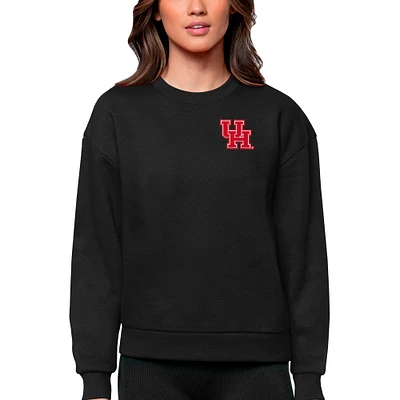 Women's Antigua Houston Cougars Logo Victory Crewneck Pullover Sweatshirt