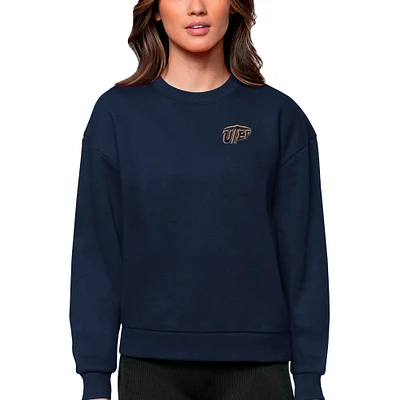 Women's Antigua Navy UTEP Miners Logo Victory Crewneck Pullover Sweatshirt