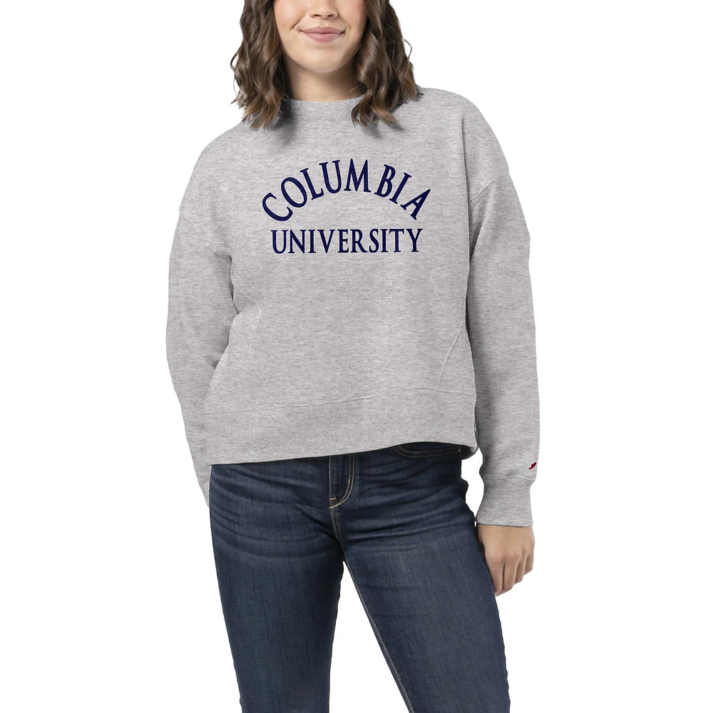 Women's League Collegiate Wear Heather Gray Columbia University 1636 Boxy Sweatshirt
