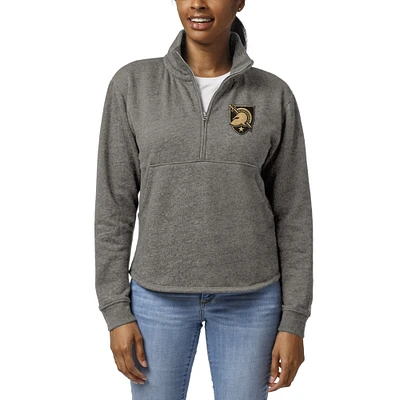Women's League Collegiate Wear Heather Gray Army Black Knights Victory Springs Tri-Blend Quarter-Zip Pullover Sweatshirt