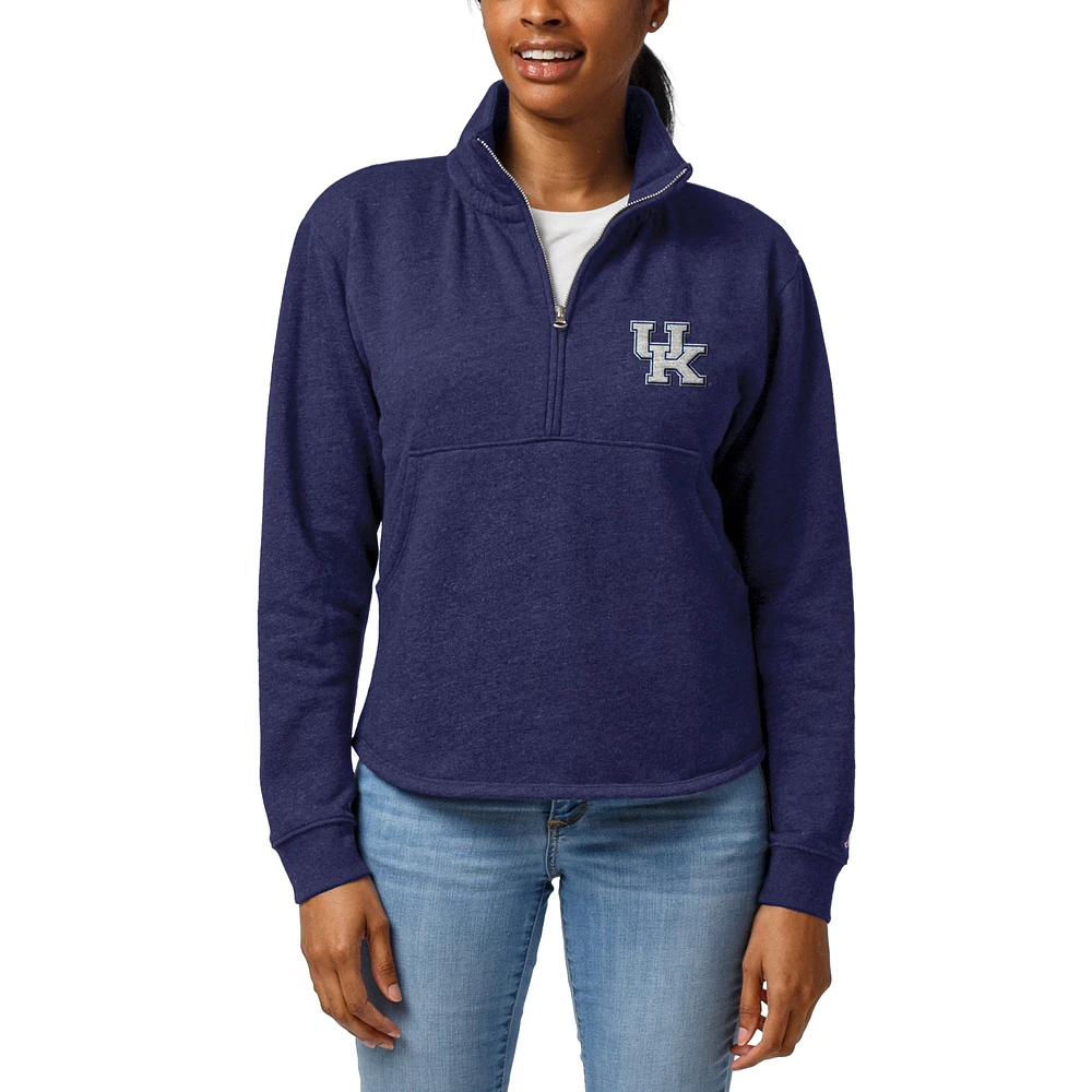 Women's League Collegiate Wear Heather Royal Kentucky Wildcats Victory Springs Tri-Blend Quarter-Zip Pullover Sweatshirt