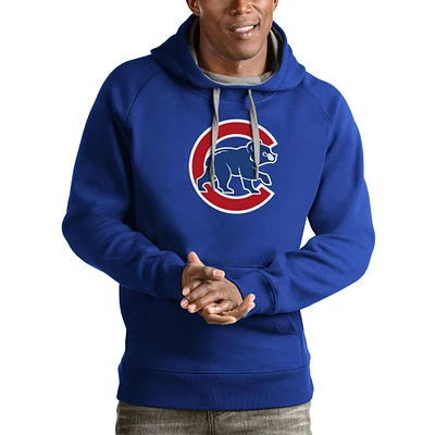 Men's Antigua Royal Chicago Cubs Victory Pullover Team Logo Hoodie