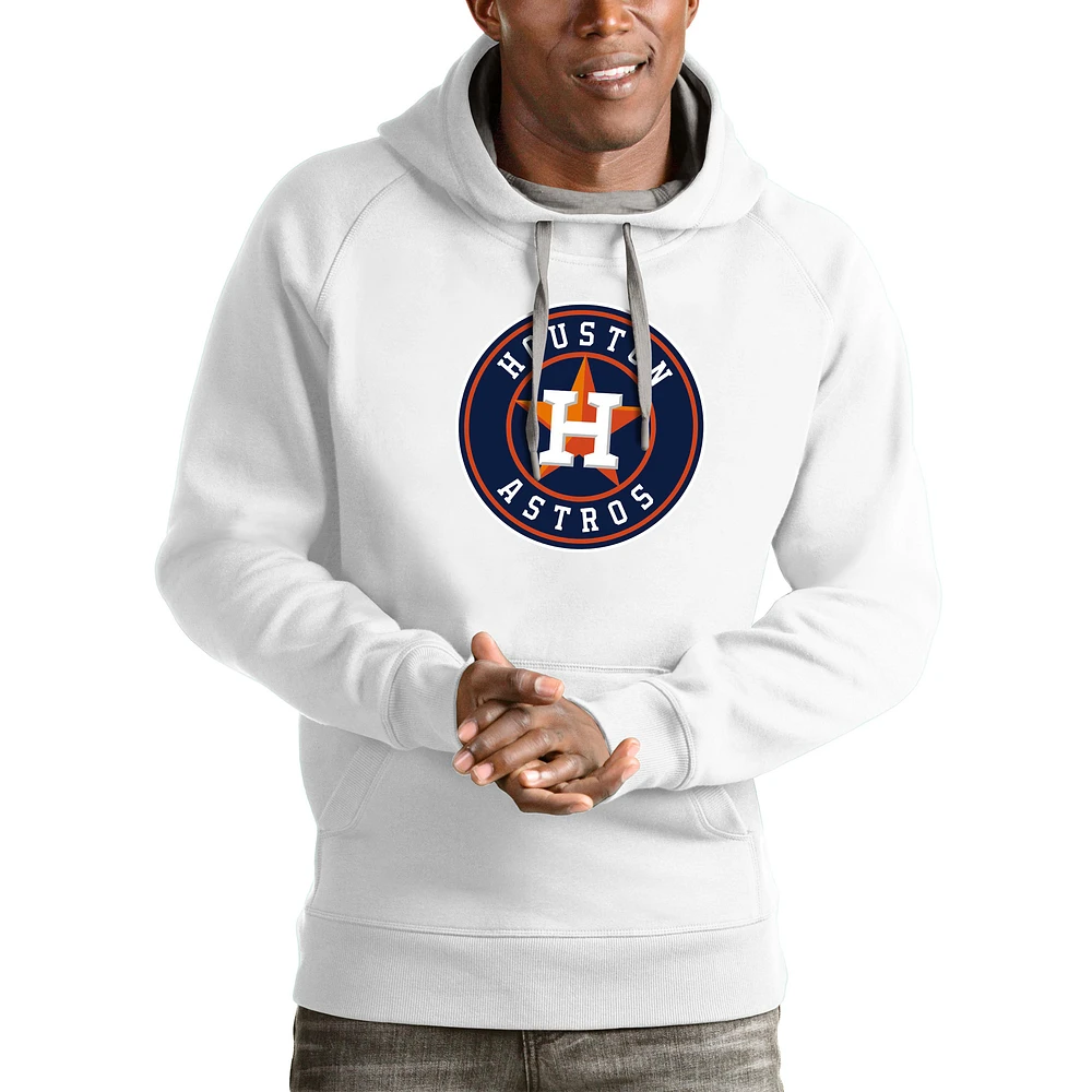 Men's Antigua White Houston Astros Victory Pullover Team Logo Hoodie