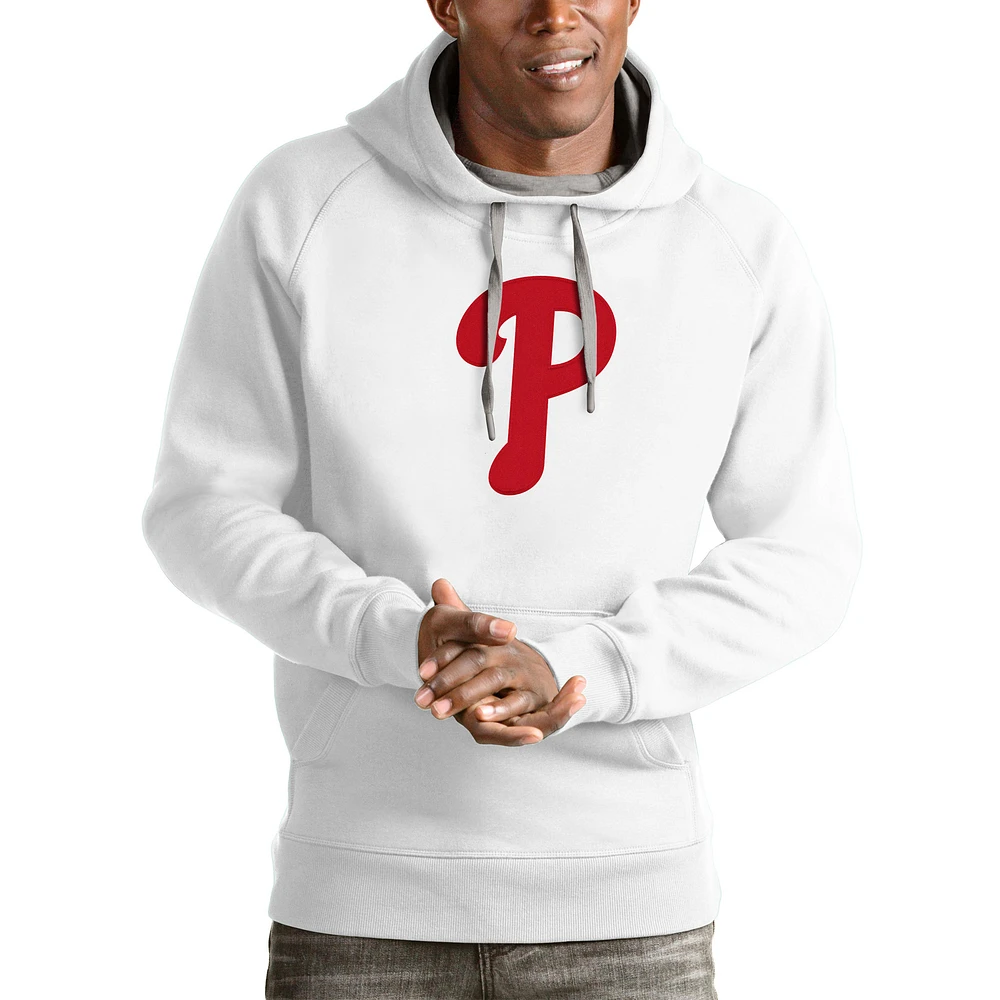 Men's Antigua Philadelphia Phillies Victory Pullover Team Logo Hoodie