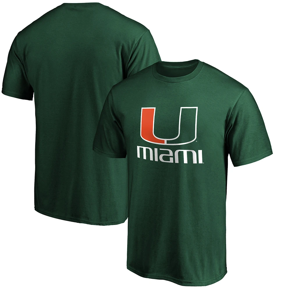 Men's Green Miami Hurricanes Lockup Team T-Shirt