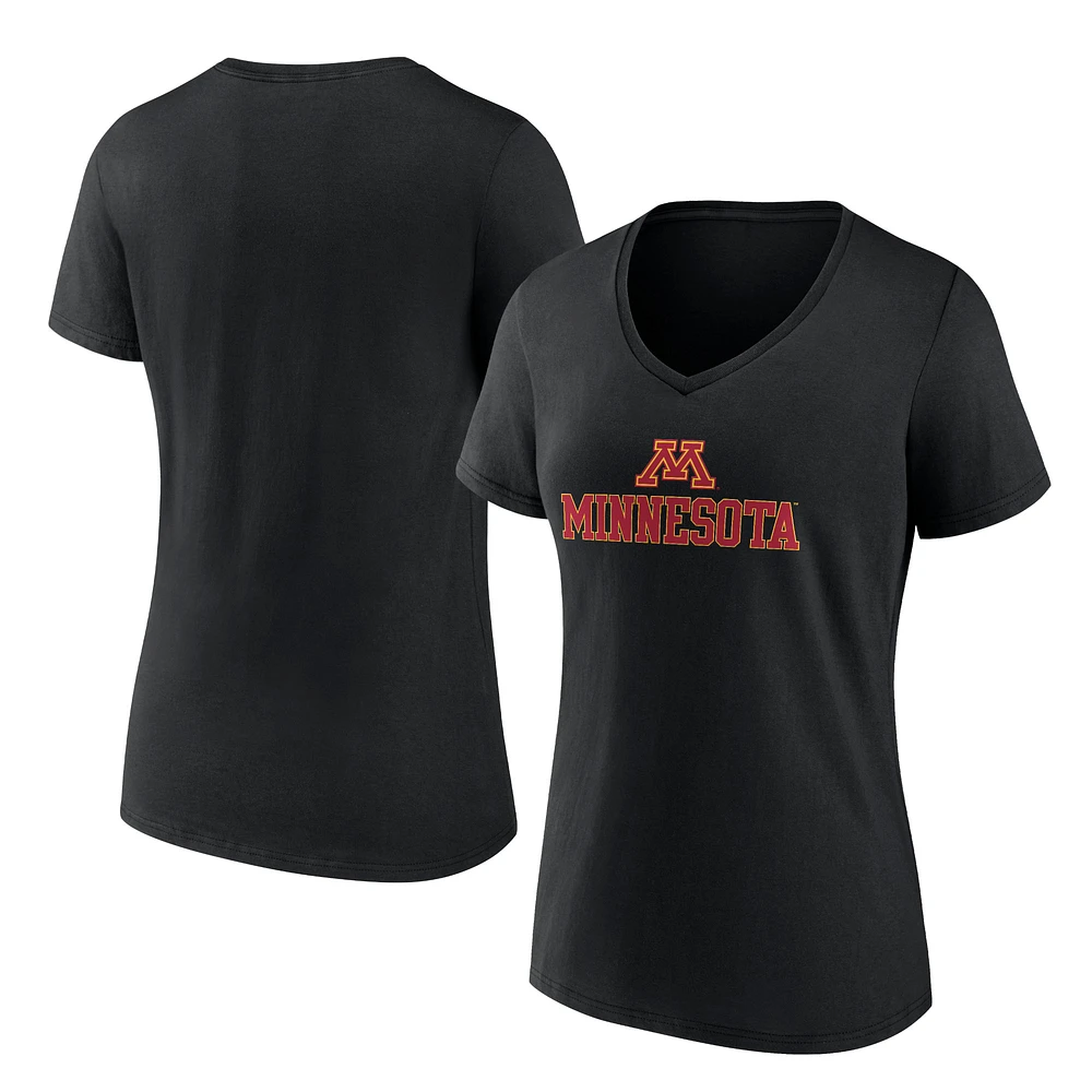 Women's Black Minnesota Golden Gophers Lockup Team V-Neck T-Shirt