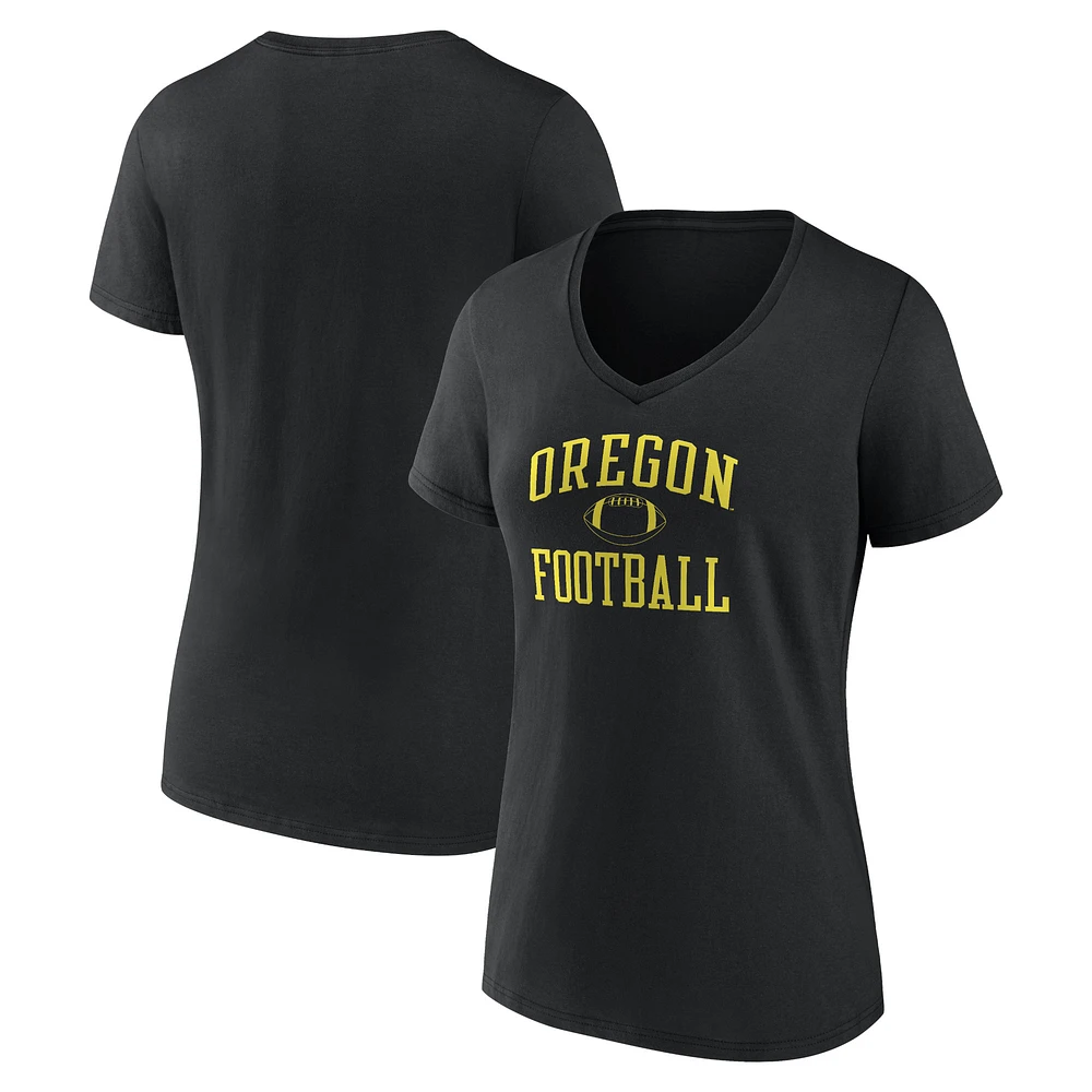 Women's Black Oregon Ducks First Sprint Team V-Neck T-Shirt