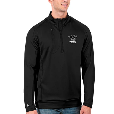Men's Antigua Black Las Vegas Desert Dogs Generation Quarter-Zip Pullover Top
