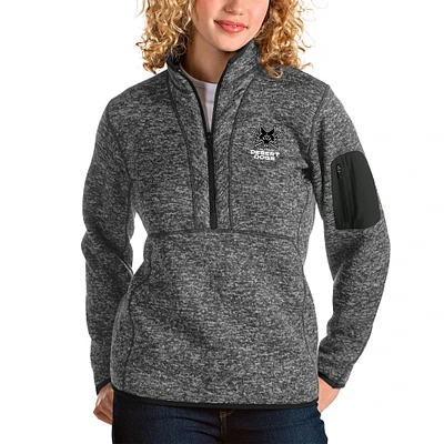 Women's Antigua Heather Las Vegas Desert Dogs Fortune Quarter-Zip Pullover Top