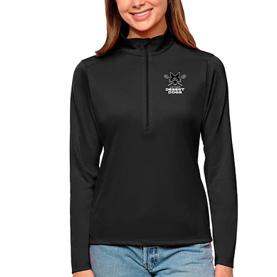 Women's Antigua Las Vegas Desert Dogs Tribute Quarter-Zip Pullover Top