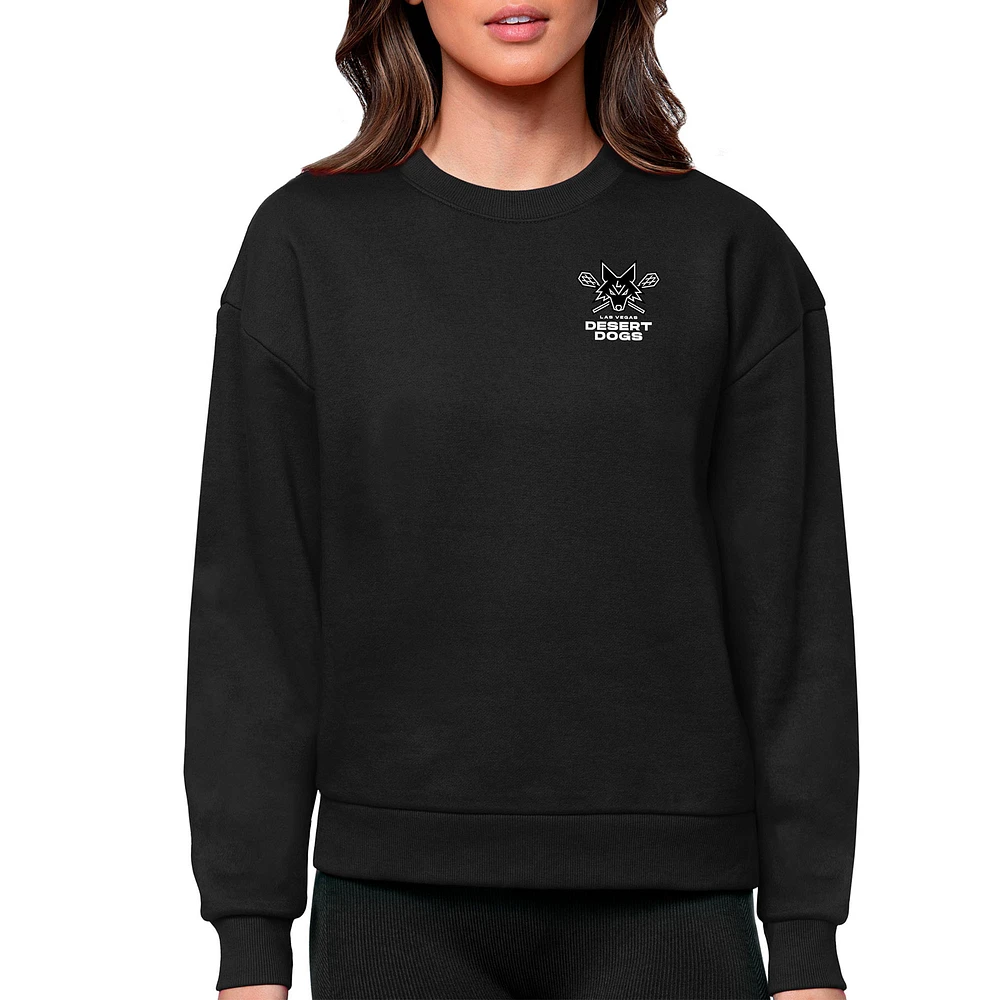 Women's Antigua Black Las Vegas Desert Dogs Victory Pullover Sweatshirt