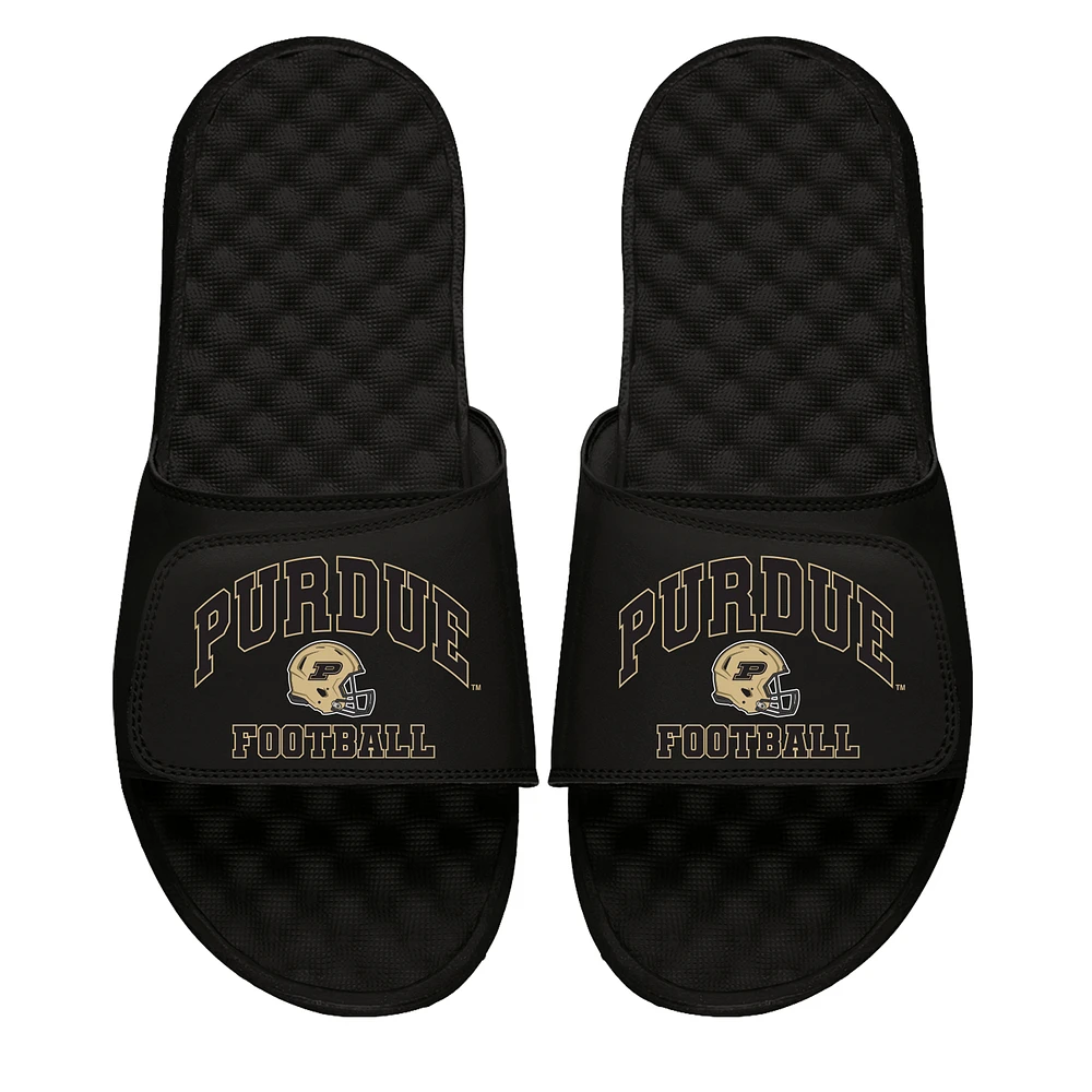 Unisex ISlide Black Purdue Boilermakers Football Varsity Slide Sandals