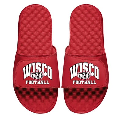 Unisex ISlide Red Wisconsin Badgers Football Varsity Slide Sandals
