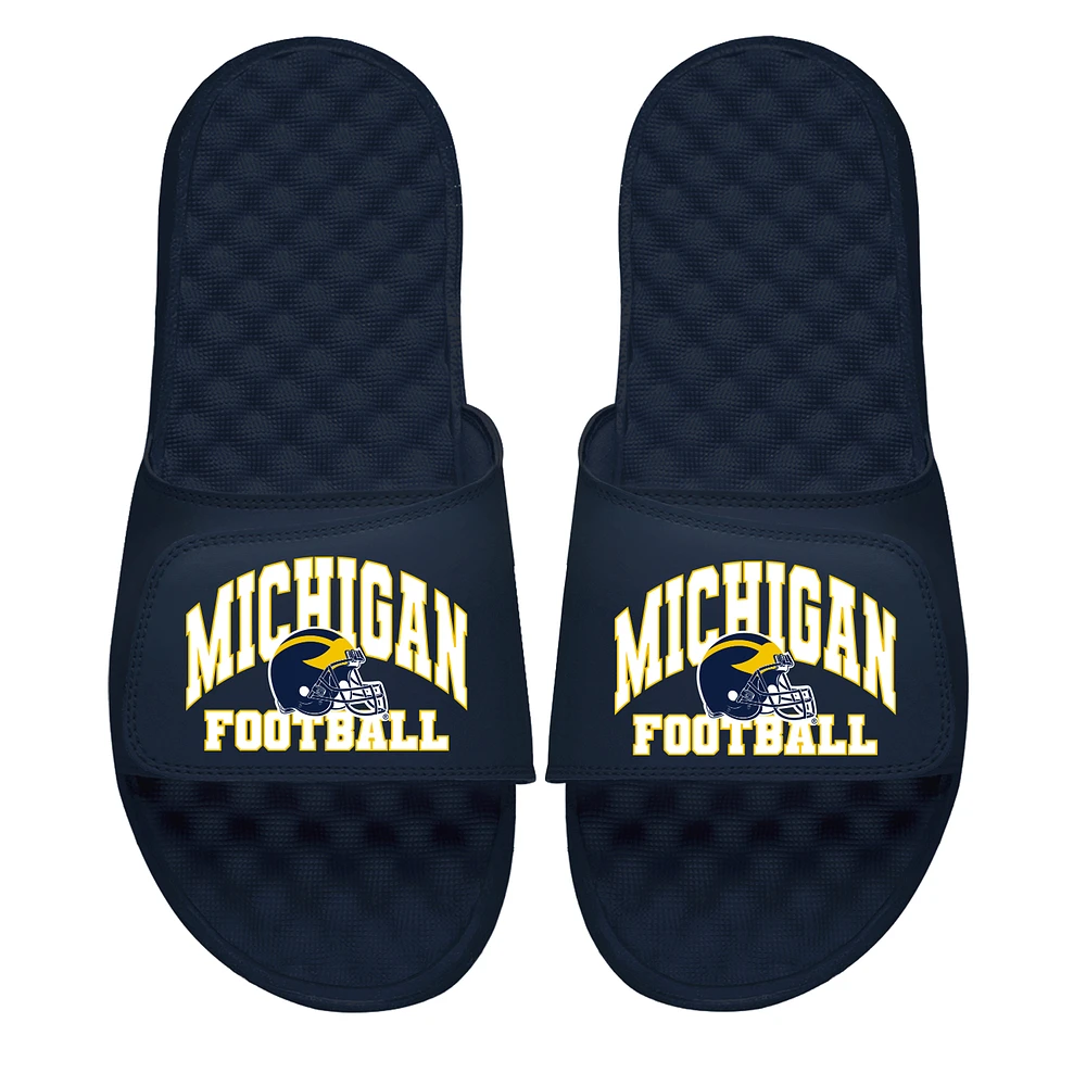 Unisex ISlide Navy Michigan Wolverines Football Varsity Slide Sandals