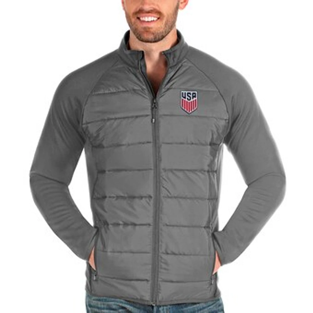 Men's Antigua Steel USMNT Altitude Full-Zip Jacket