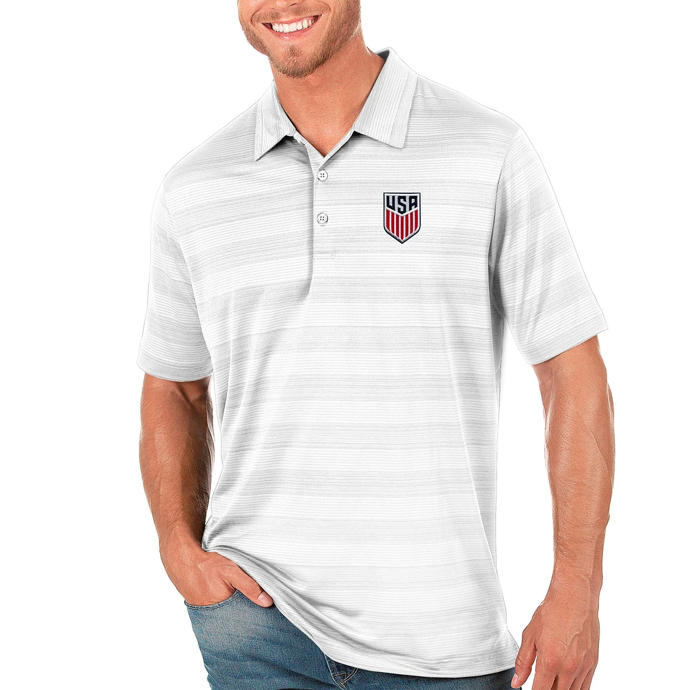 Men's Antigua White USMNT Compass Polo