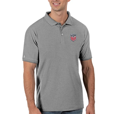 Men's Antigua Gray USMNT Legacy Pique Polo