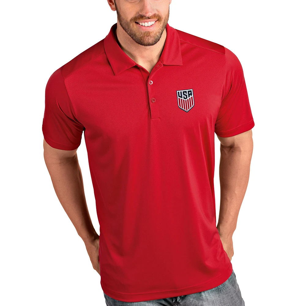 Men's Antigua Red USMNT Tribute Polo