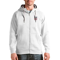 Men's Antigua White USMNT Victory Full-Zip Hoodie