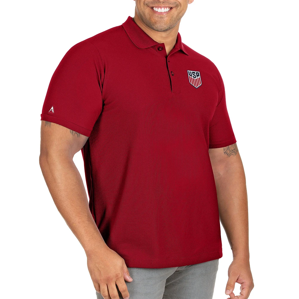 Men's Antigua Red USMNT Legacy Pique Big & Tall Polo