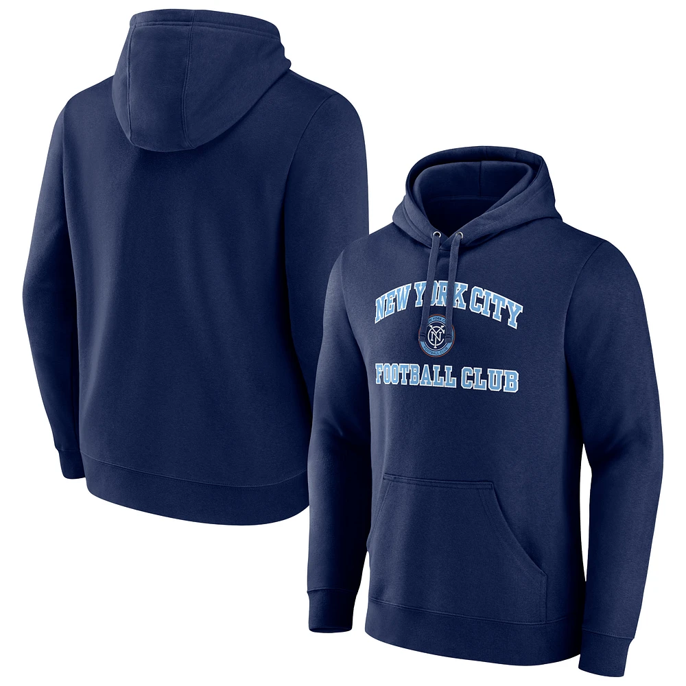 Men's Navy New York City FC Heart and Soul Pullover Hoodie